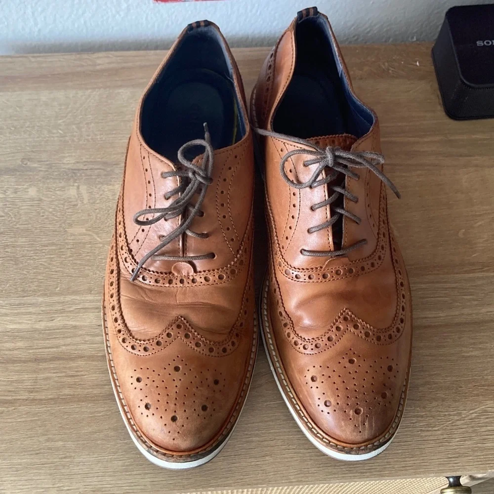 Cole Haan Tan Brogue Oxfords
